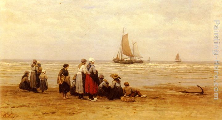 Seeing Off The Fisherman painting - Philippe Lodowyck Jacob Sadee Seeing Off The Fisherman art painting